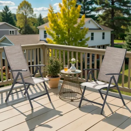 7-Level Adjustable Folding Patio Chair Set 2 High Back Recliner Outdoor Lawn Pool Backyard, Custom