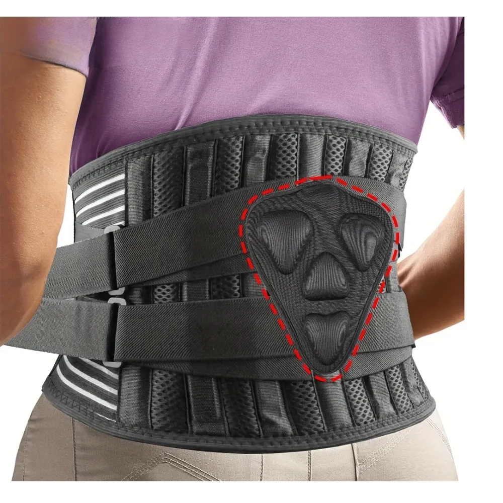 Back Brace with Lumbar Pad,6 Flexible Support,Back Brace for Men Lower Back,Lightweight Back Brace for Lower Back Pain