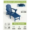 Adjustable Adirondack Chair Set 2 Ottoman Cup Holders Outdoor Patio Custom