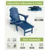 Adjustable Adirondack Chair Set 2 Ottoman Cup Holders Outdoor Patio Custom