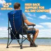 500LBS Oversized Folding Camping Chairs 2 Pack Hard Armrest Wide Seat Cup Holder Side Pocket Beach Sports, Custom