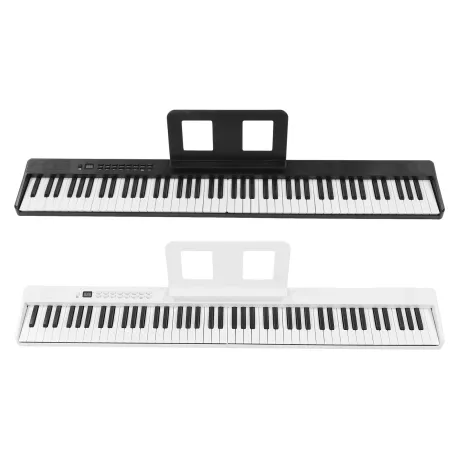 88-Key Foldable Electronic Piano Portable Electric Keyboard MIDI USB BT Connectivity Rechargeable with Music Stand/Piano Bag/Sus