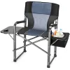 Heavy Duty Oversized Camping Chair 500LB Padded Back Arm Cup Holder Cooler Bag Foldable Beach Outdoor Fishing Garden, Custom