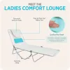 Comfort Reclining Chaise Lounge with Chest Support, Foldable & Portable for Beach Lawn Patio, Custom