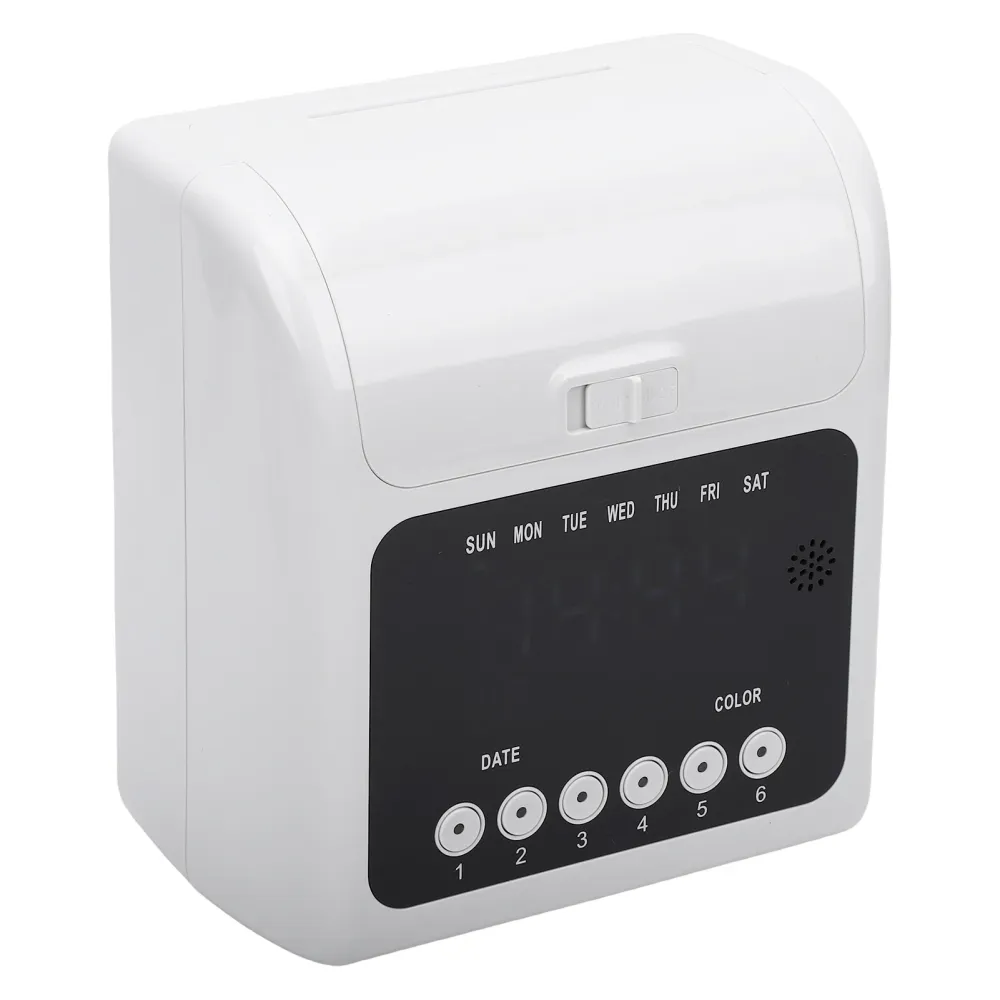 Electronic Employee Time Clock Machine with 100 Attendance Cards 2 Ribbons Easy Time Tracking for Small Businesses Wall Mount