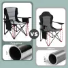 Oversized Heavy Duty Folding Camp Chair 450lbs Wide Portable Cooler Cup Holder Carry Bag Outdoor Lawn Sports Custom