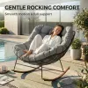 Oversized Papasan Rocking Chair with Thick Cushion for Balcony Living Room Patio Outdoor Indoor, Custom