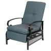 Adjustable Metal Outdoor Lounge Chair Recliner with Removable Cushions for Patio Garden, Custom