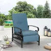 Adjustable Metal Outdoor Lounge Chair Recliner with Removable Cushions for Patio Garden, Custom