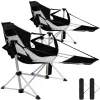 Oversized Aluminum Hammock Chair w/ Footrest Folding Adjustable Back Seat Lightweight Rocking Camp Outdoor Patio Custom