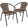 Stackable Rattan Chairs Curved Back Cross Bracing Indoor Outdoor Patio Custom