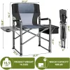 Heavy Duty Oversized Camping Chair 500LB Padded Back Arm Cup Holder Cooler Bag Foldable Beach Outdoor Fishing Garden, Custom