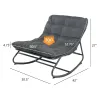 Metal Rocker Chair with Thick Cushion Comfy Modern Indoor Outdoor Living Room Porch Backyard, Custom