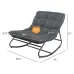Metal Rocker Chair with Thick Cushion Comfy Modern Indoor Outdoor Living Room Porch Backyard, Custom