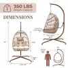 Hanging Egg Chair Stand Indoor Outdoor Rattan Swing Hammock Cushion 350lbs Patio Lawn Balcony Bedroom, Custom