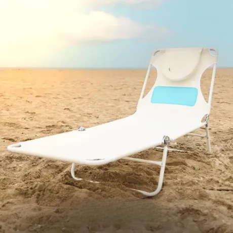 Comfort Reclining Chaise Lounge with Chest Support, Foldable & Portable for Beach Lawn Patio, Custom