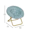 Oversized Saucer Chair Folding Faux Fur Cushion Metal Frame 38in 300lbs Capacity No Assembly Required, Custom
