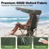 Portable Folding Camping Chair with Canopy Shade UV 600D Oxford for Outdoor Beach Picnic Fishing, Custom
