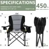 Oversized Heavy Duty Folding Camp Chair 450lbs Wide Portable Cooler Cup Holder Carry Bag Outdoor Lawn Sports Custom