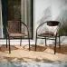 Stackable Rattan Chairs Curved Back Cross Bracing Indoor Outdoor Patio Custom