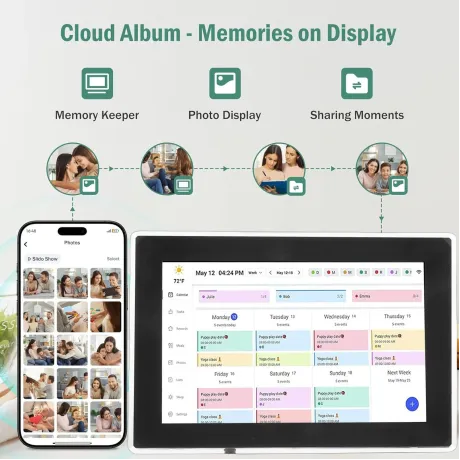 Smart Digital Calendar 10.1 Inch HD Touchscreen WiFi Interactive Display Digital Calendar Planner with APP 32GB Memory for Famil